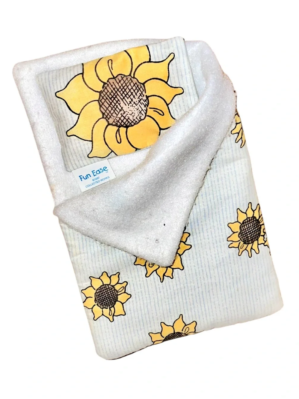 Vintage 1997 Fun Ease Sunflower Plush Sleeping Bag & Matching Pillow for Dolls